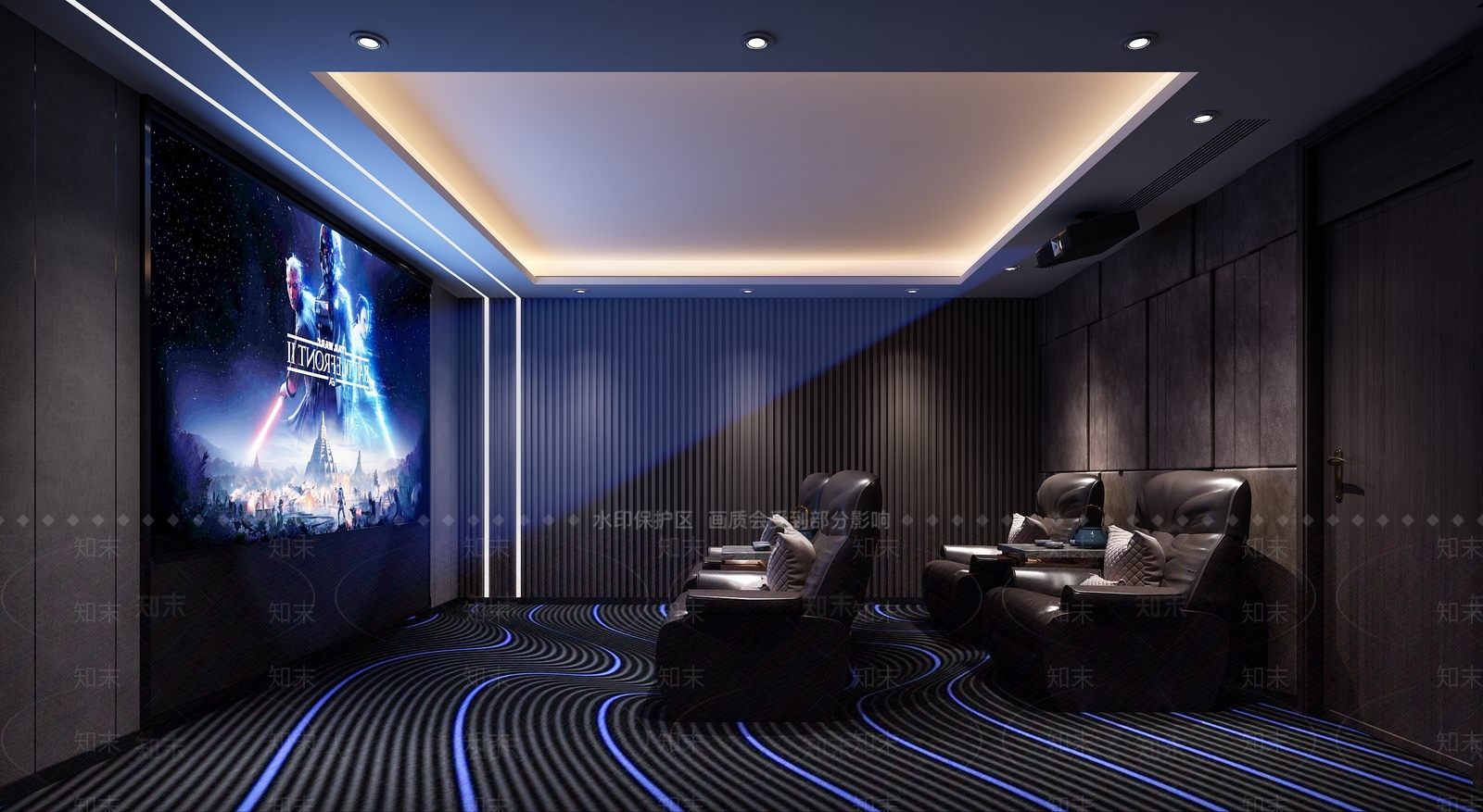 现代家居影音室3D模型下载【ID:1115540722】