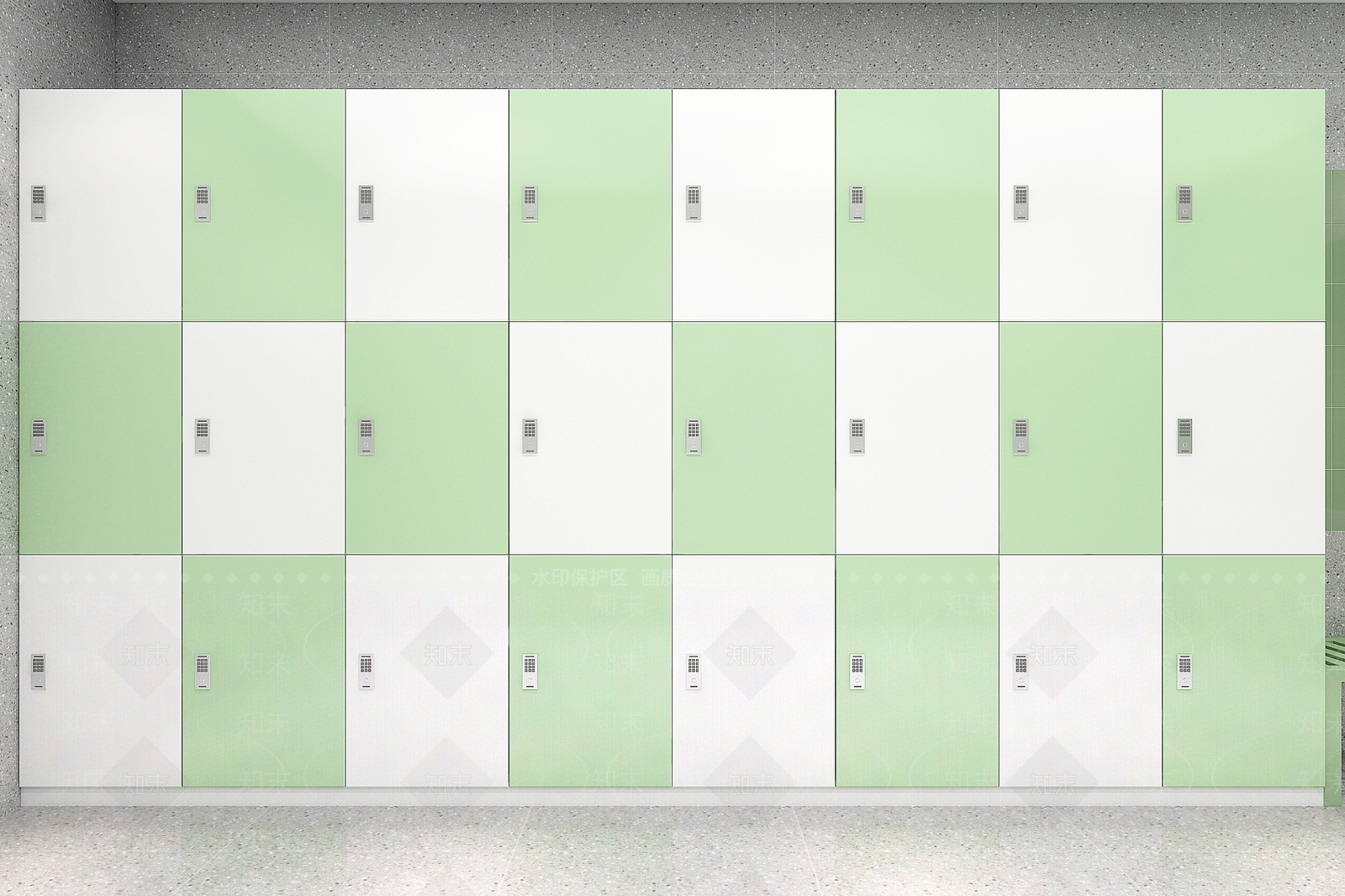 现代健身房浴室储物柜3D模型下载【ID:1115543794】