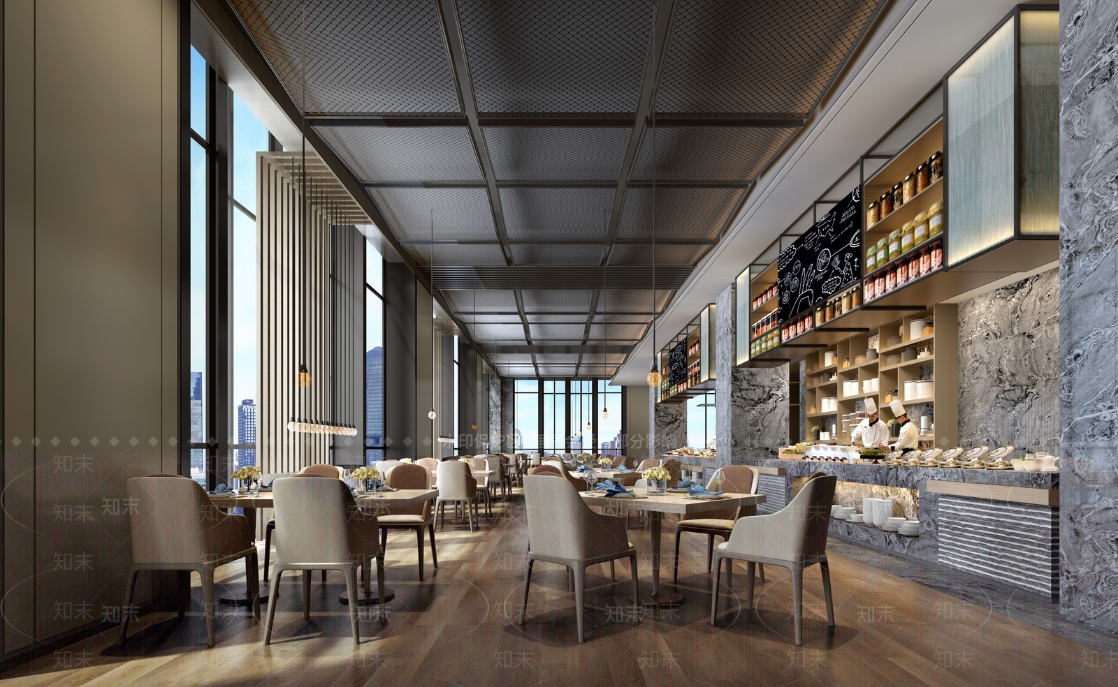 工业风餐厅3D模型下载【ID:1115548680】