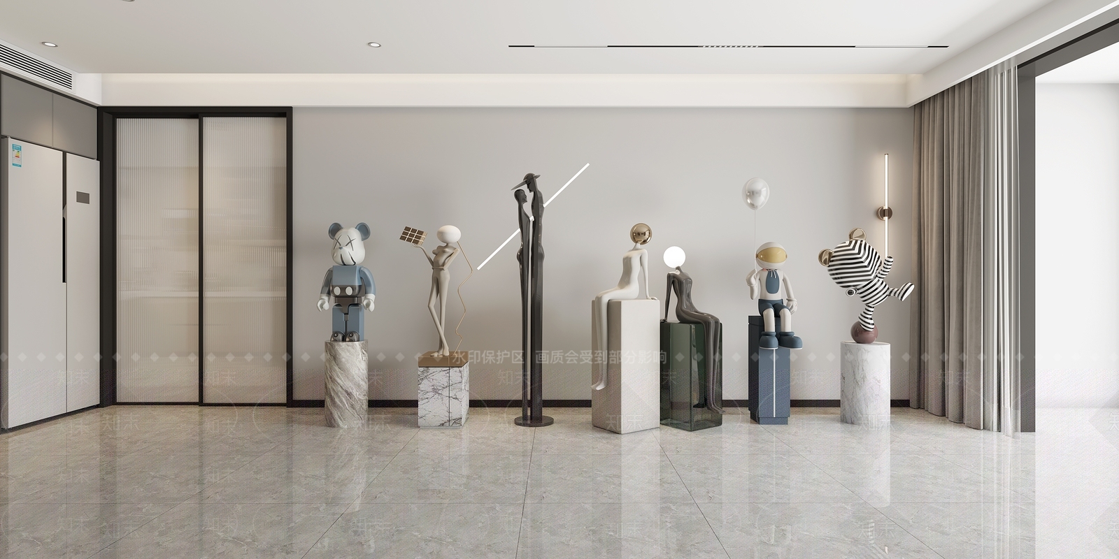 现代人物卡通雕塑3D模型下载【ID:1115550986】