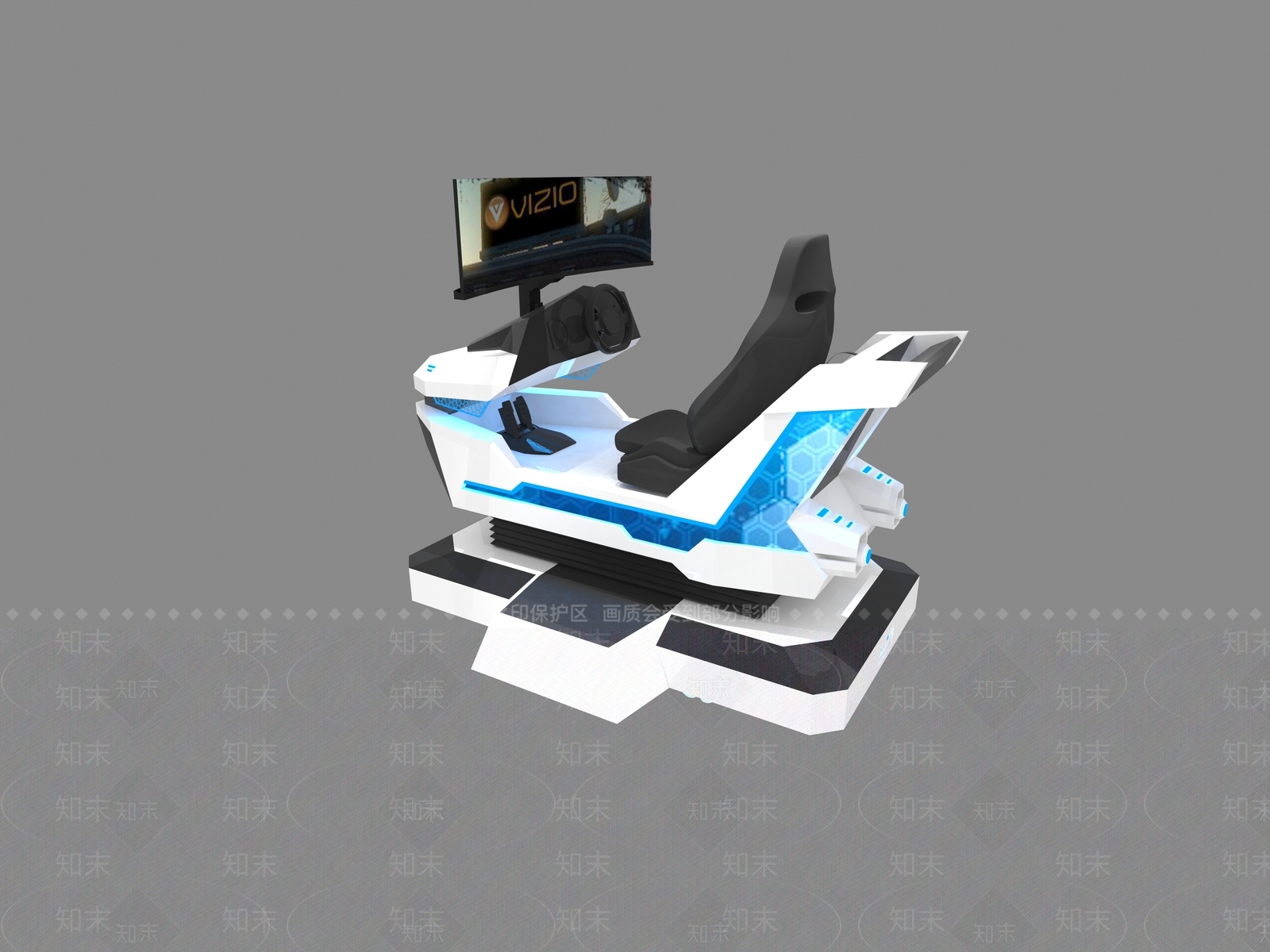 现代VR游戏椅3D模型下载【ID:1115550968】