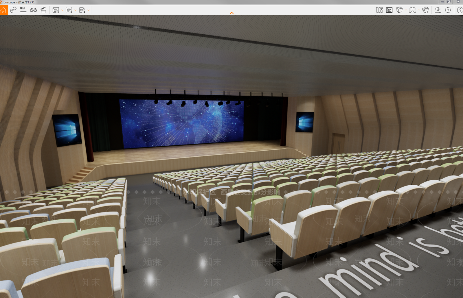 现代报告厅SU模型下载【ID:1115554097】