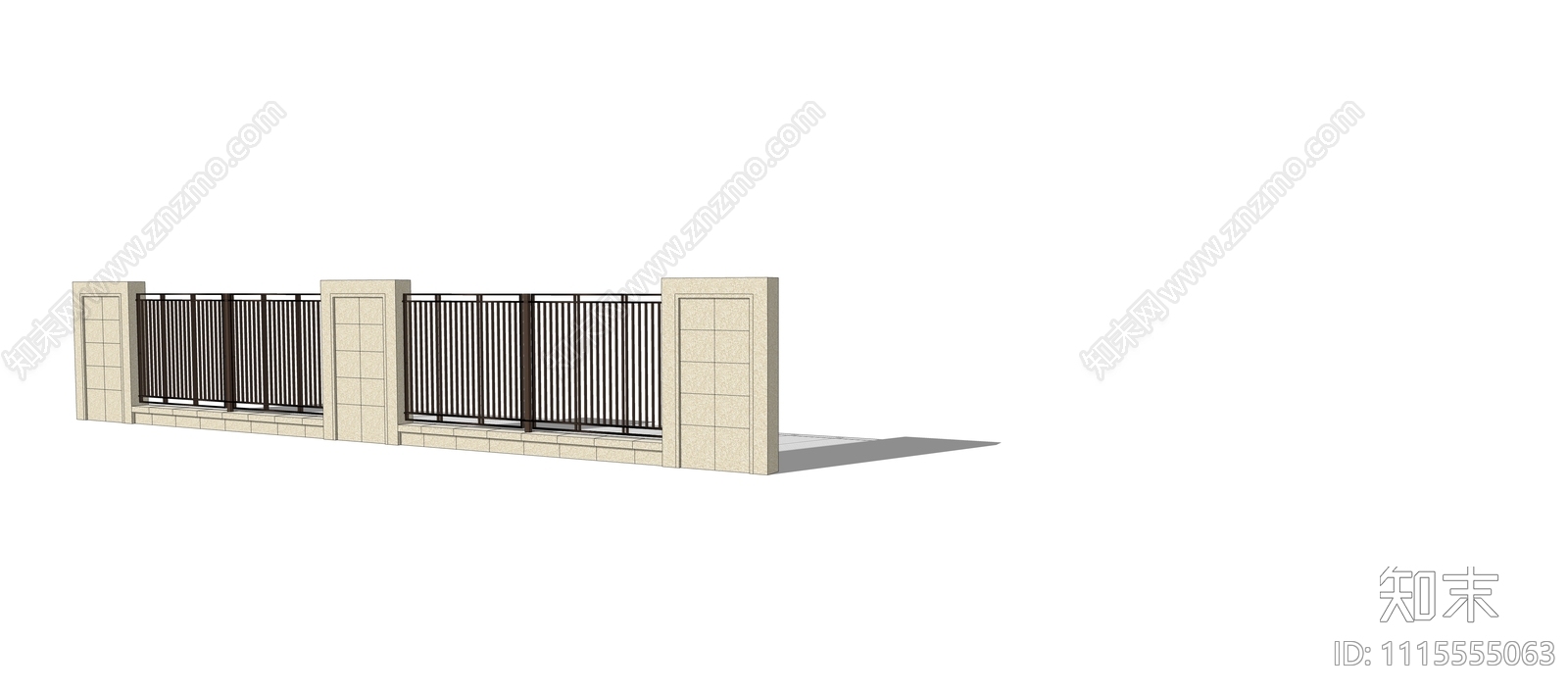 现代简约围墙节点施工图cad施工图下载【ID:1115555063】