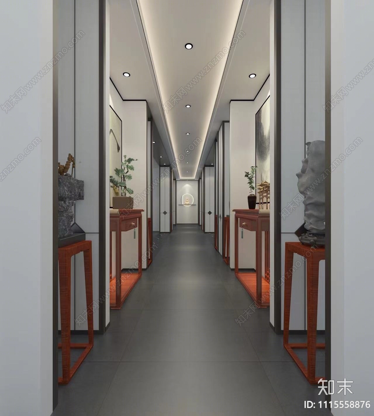 中式博物馆过道3D模型下载【ID:1115558876】