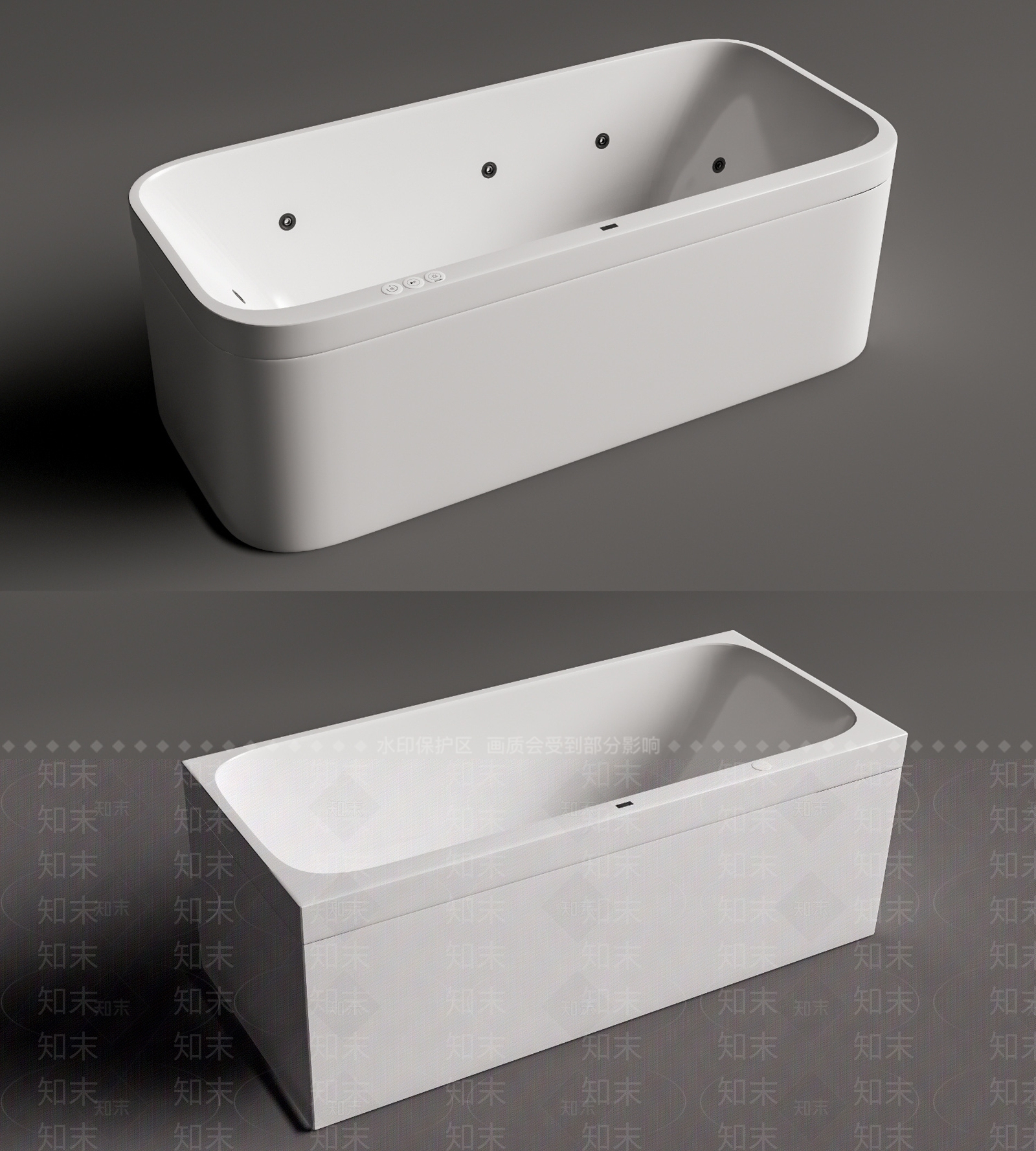 现代按摩浴缸SU模型下载【ID:1115564455】