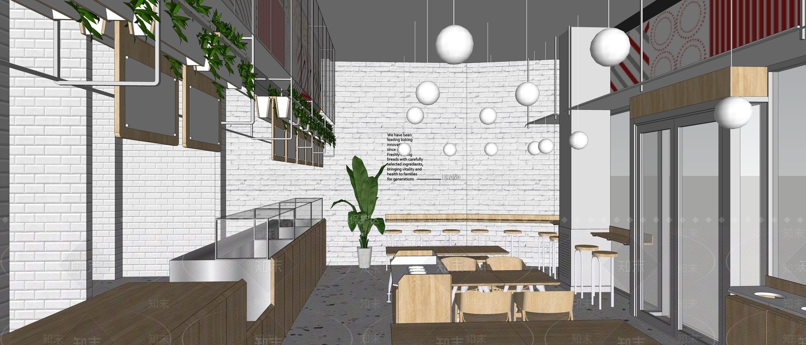 现代快餐店SU模型下载【ID:1115578473】