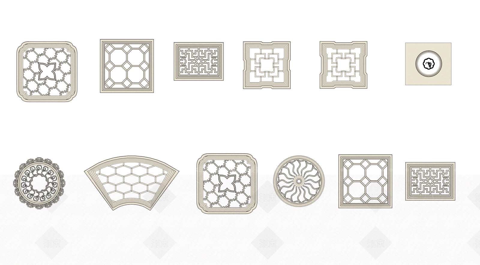 中式窗花SU模型下载【ID:1115583124】