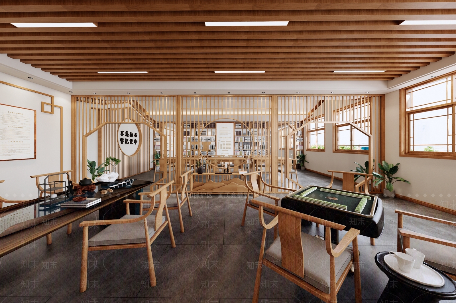 新中式棋牌室SU模型下载【ID:1115584982】