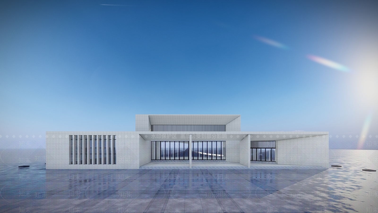 现代售楼处建筑SU模型下载【ID:1115588994】
