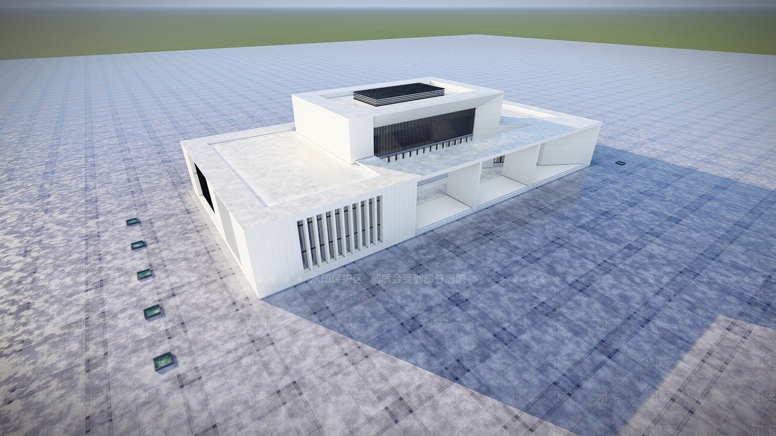 现代售楼处建筑SU模型下载【ID:1115588994】