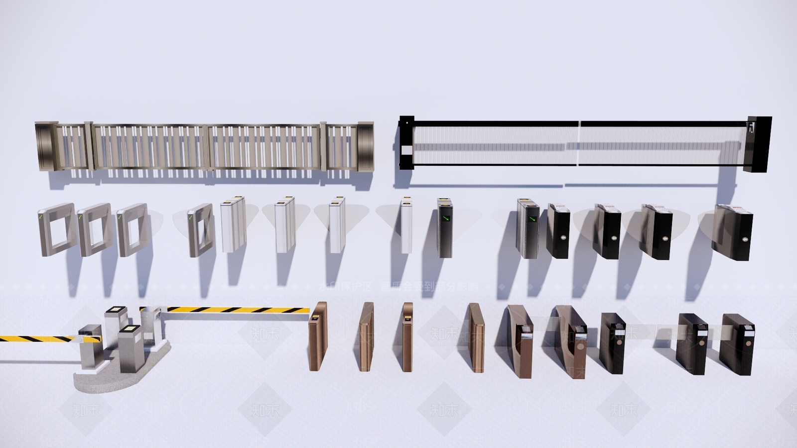 现代入口摆闸SU模型下载【ID:1115592557】