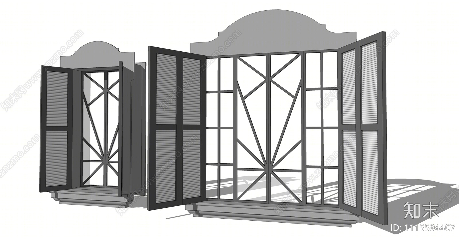 现代百叶窗SU模型下载【ID:1115594407】