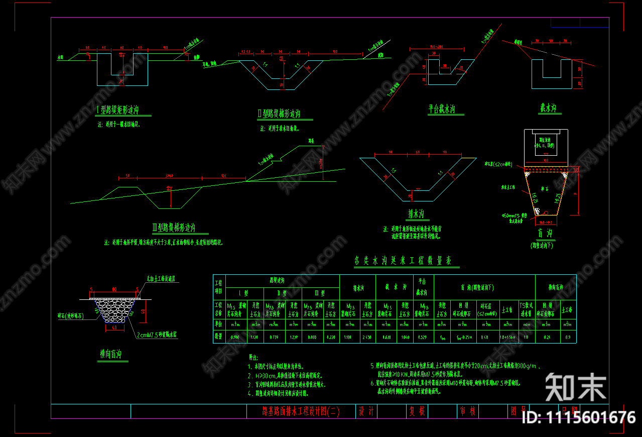 高速公路路基路面排水系统布置图边沟截水沟排水沟cad图纸施工图下载【ID:1115601676】