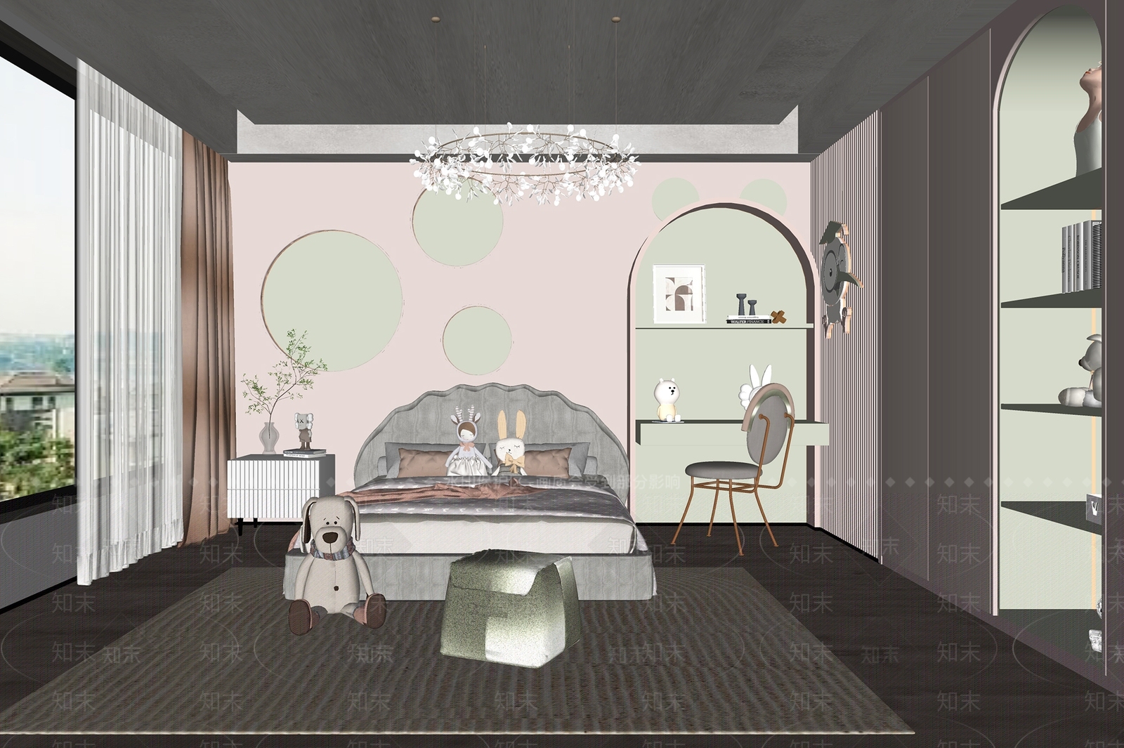 现代儿童房SU模型下载【ID:1115617362】