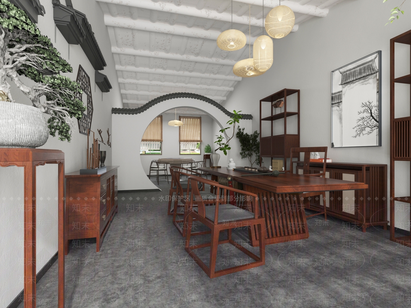 新中式茶馆3D模型下载【ID:1115620930】