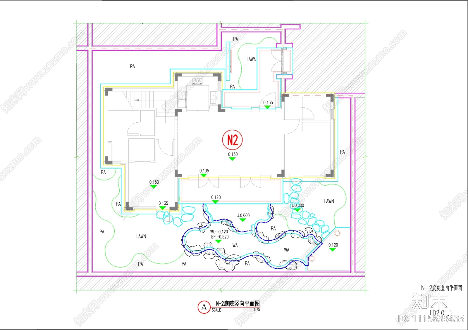 庭院施工图cad施工图下载【ID:1115633435】