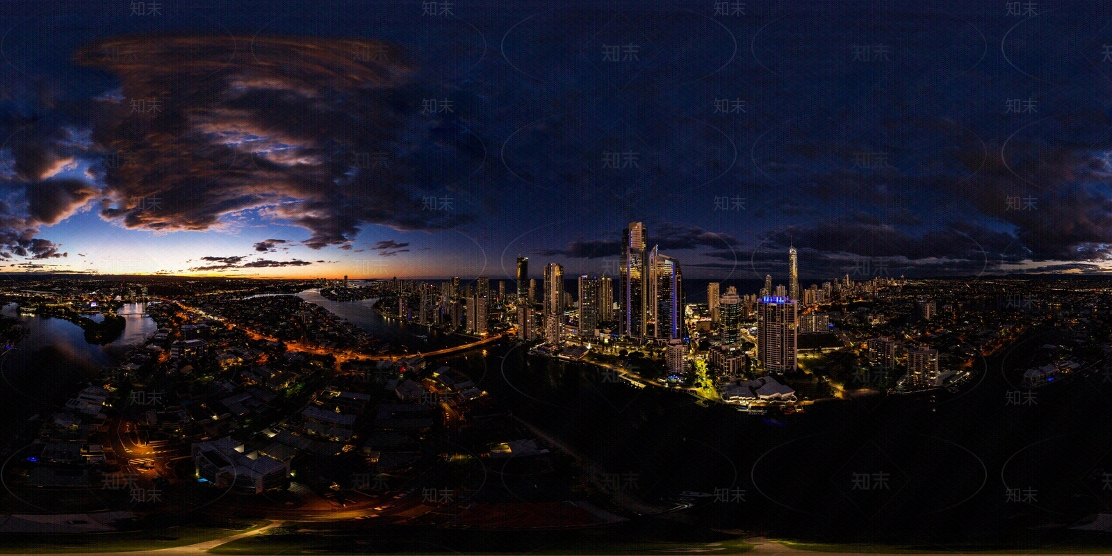 滨江金融科学城市夜景HDR贴图下载【ID:1115634266】