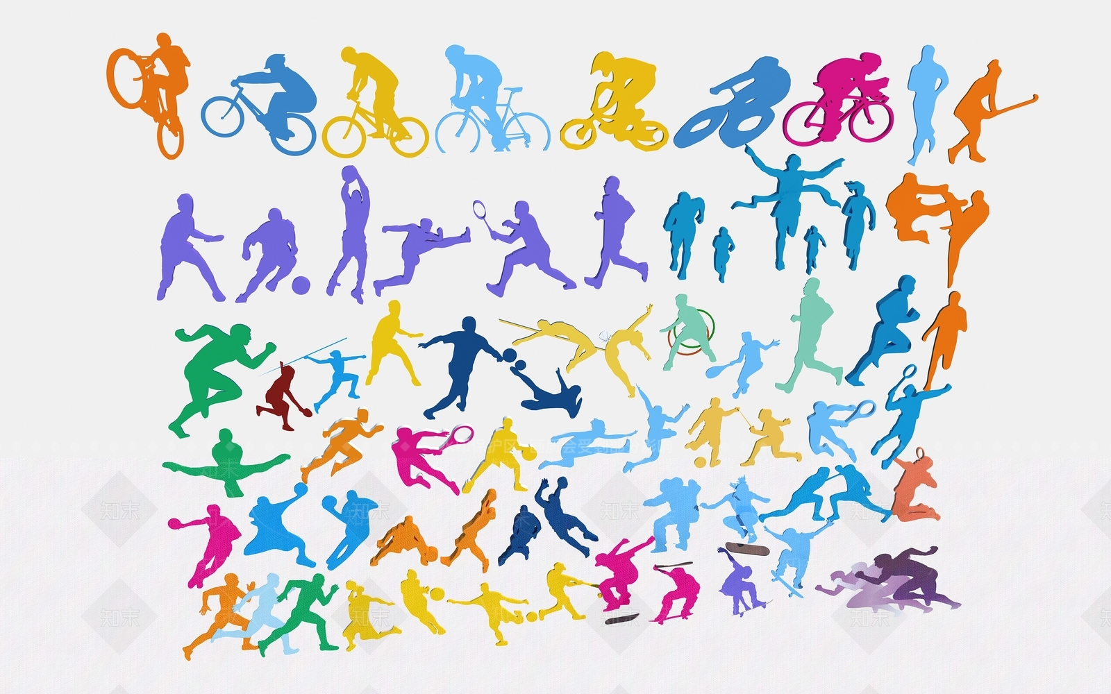 现代运动人物雕塑小品3D模型下载【ID:1115633754】