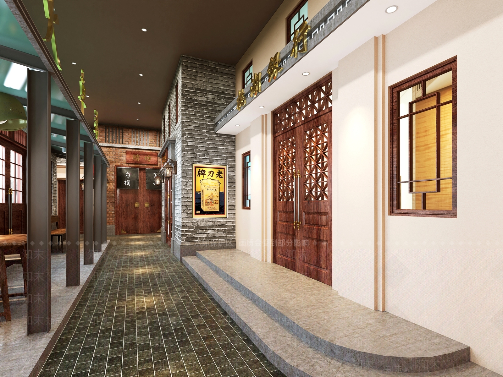 中式民国风餐厅3D模型下载【ID:1115640315】