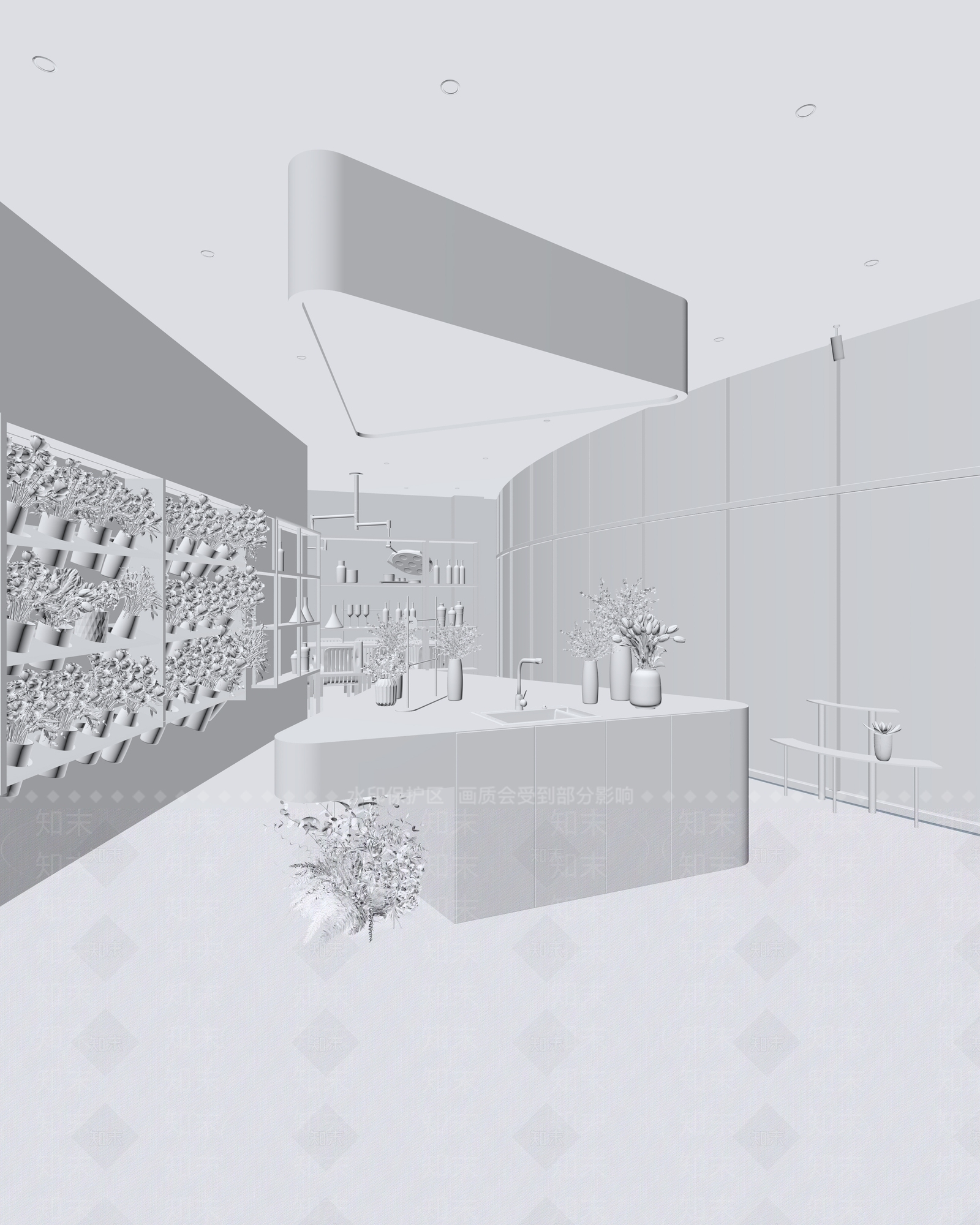 【3D悬赏模型】Plainoddity设计现代风格花店3D模型下载【ID:1115991669】