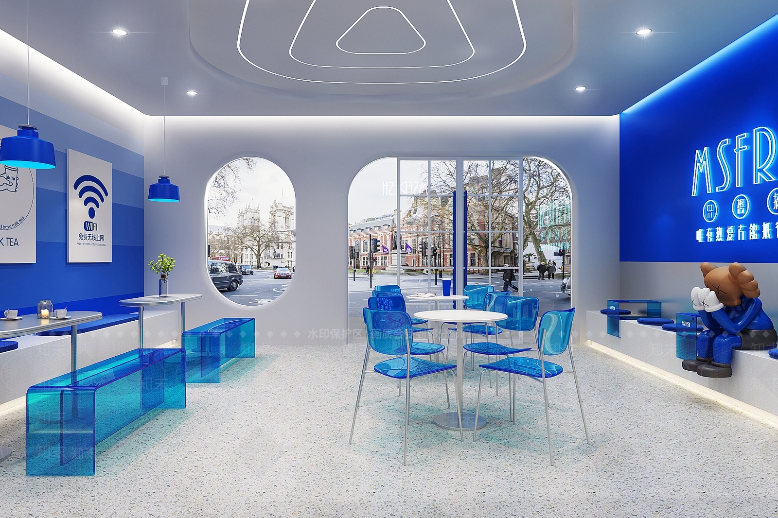 现代奶茶店3D模型下载【ID:1115641721】