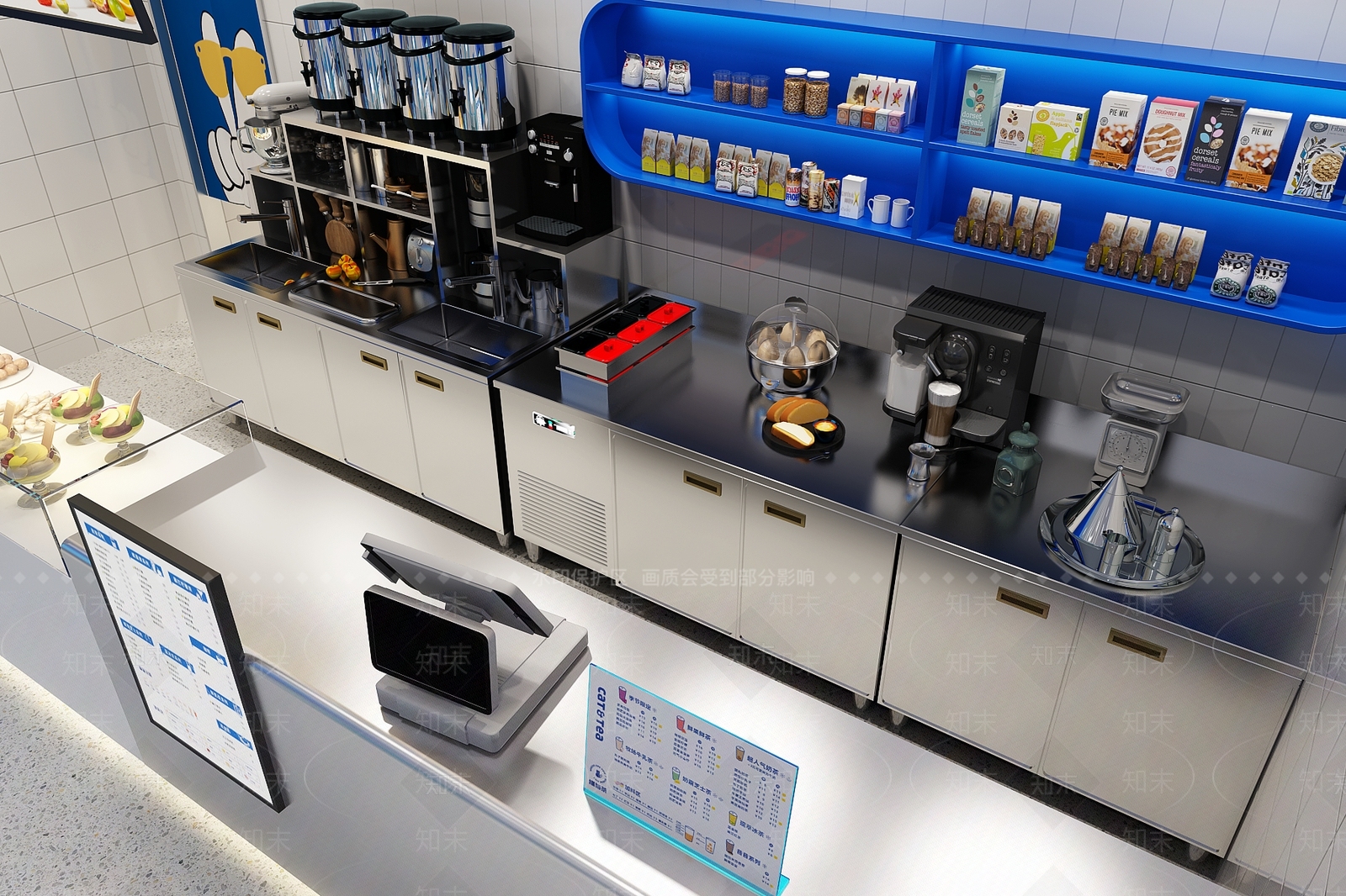 现代奶茶店3D模型下载【ID:1115641721】