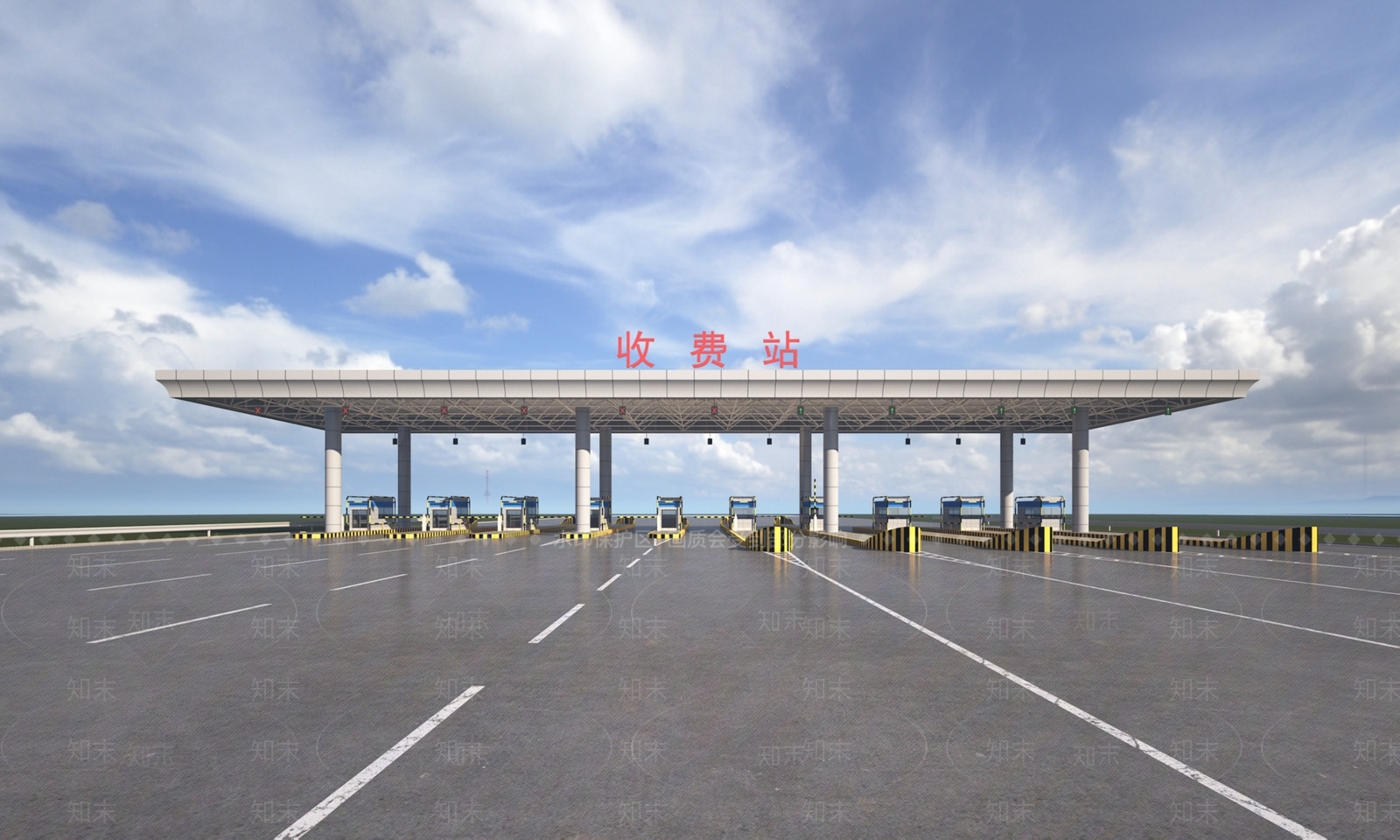 现代收费站模型3D模型下载【ID:1115648274】