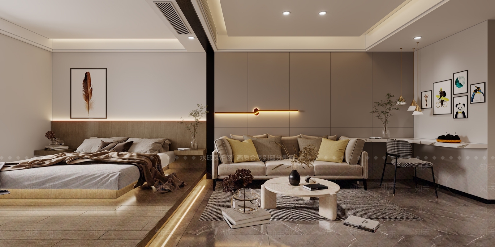现代单身公寓3D模型下载【ID:1115650458】