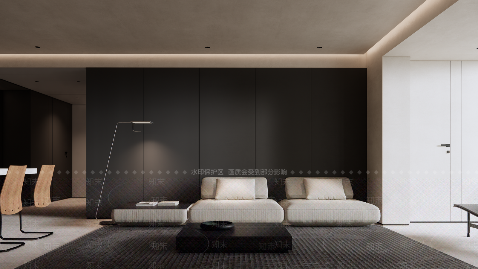 现代风格客餐厅SU模型下载【ID:1115661684】