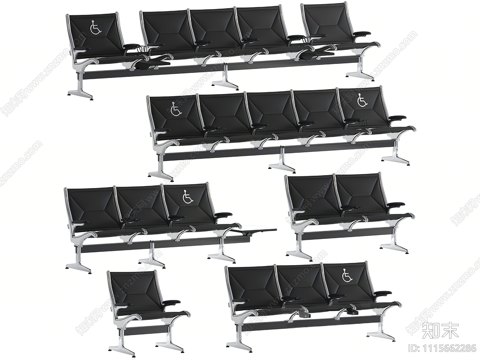 现代等候区座椅SU模型下载【ID:1115662286】