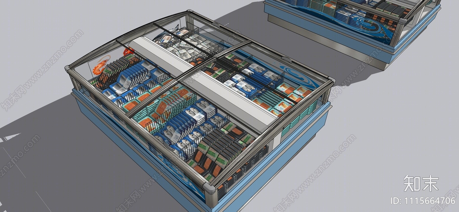 现代超市冰柜SU模型下载【ID:1115664706】