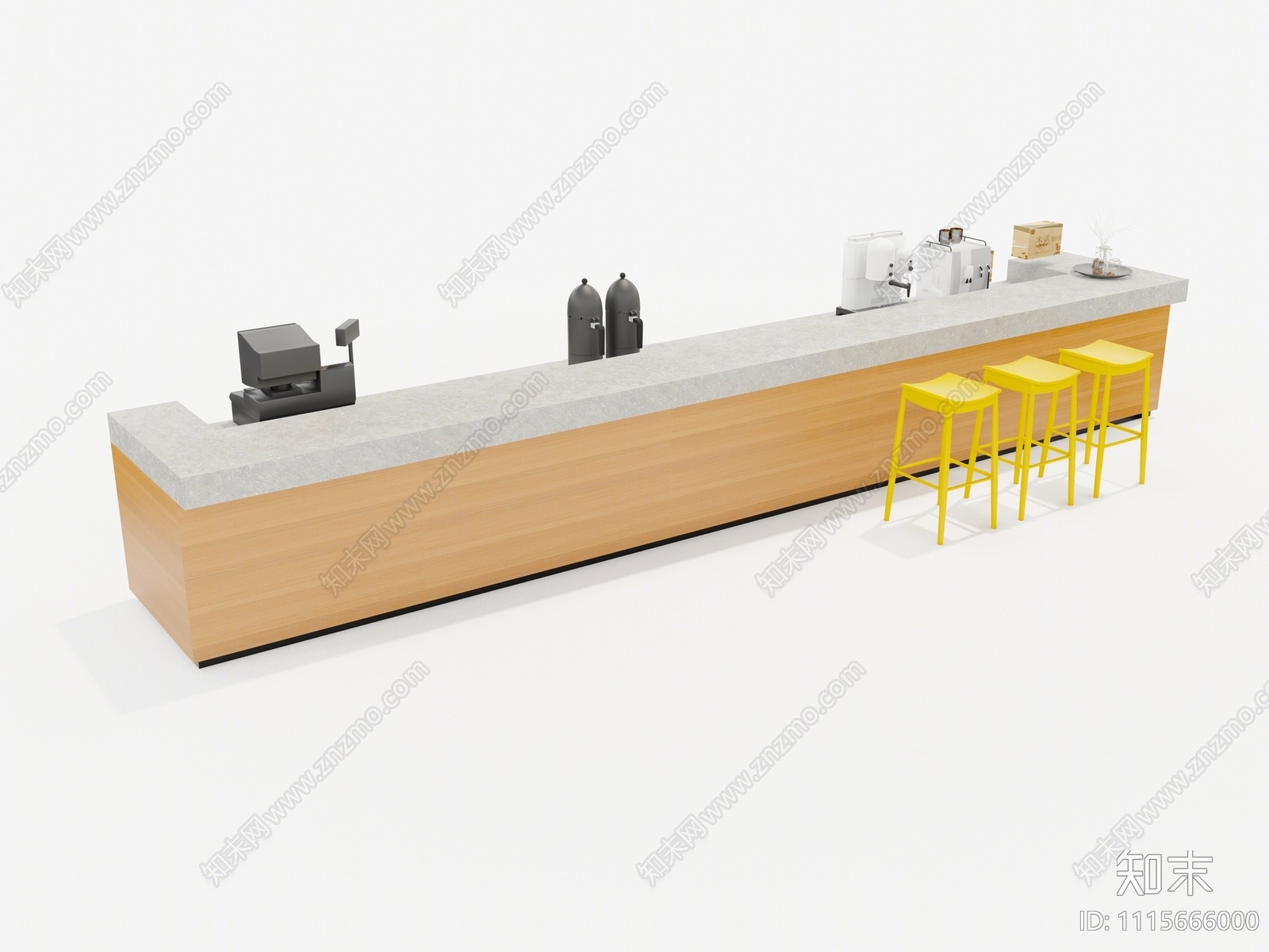 现代奶茶店收银台SU模型下载【ID:1115666000】