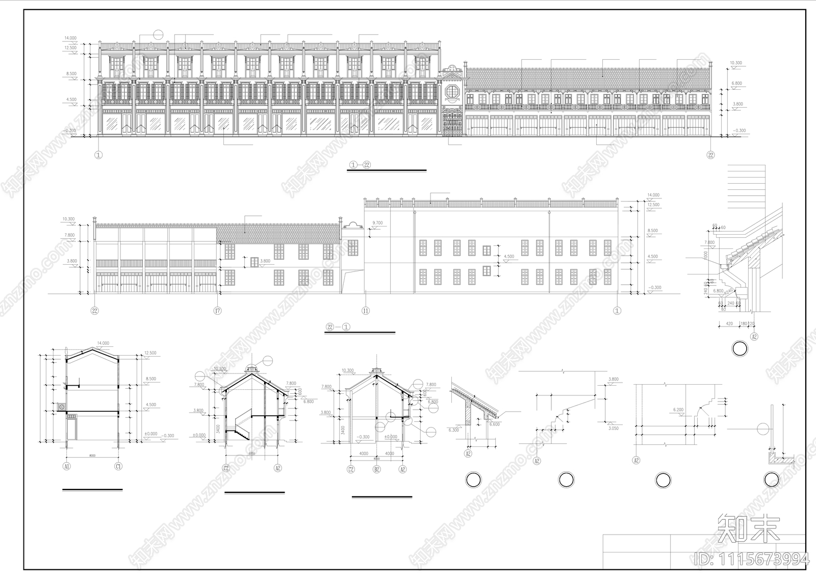 古代建筑CAD施工图施工图下载【ID:1115673994】