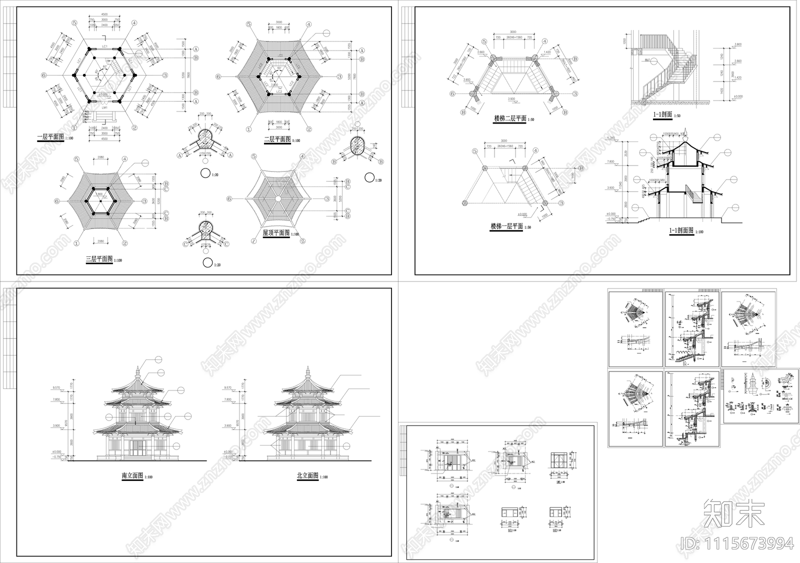 古代建筑CAD施工图施工图下载【ID:1115673994】