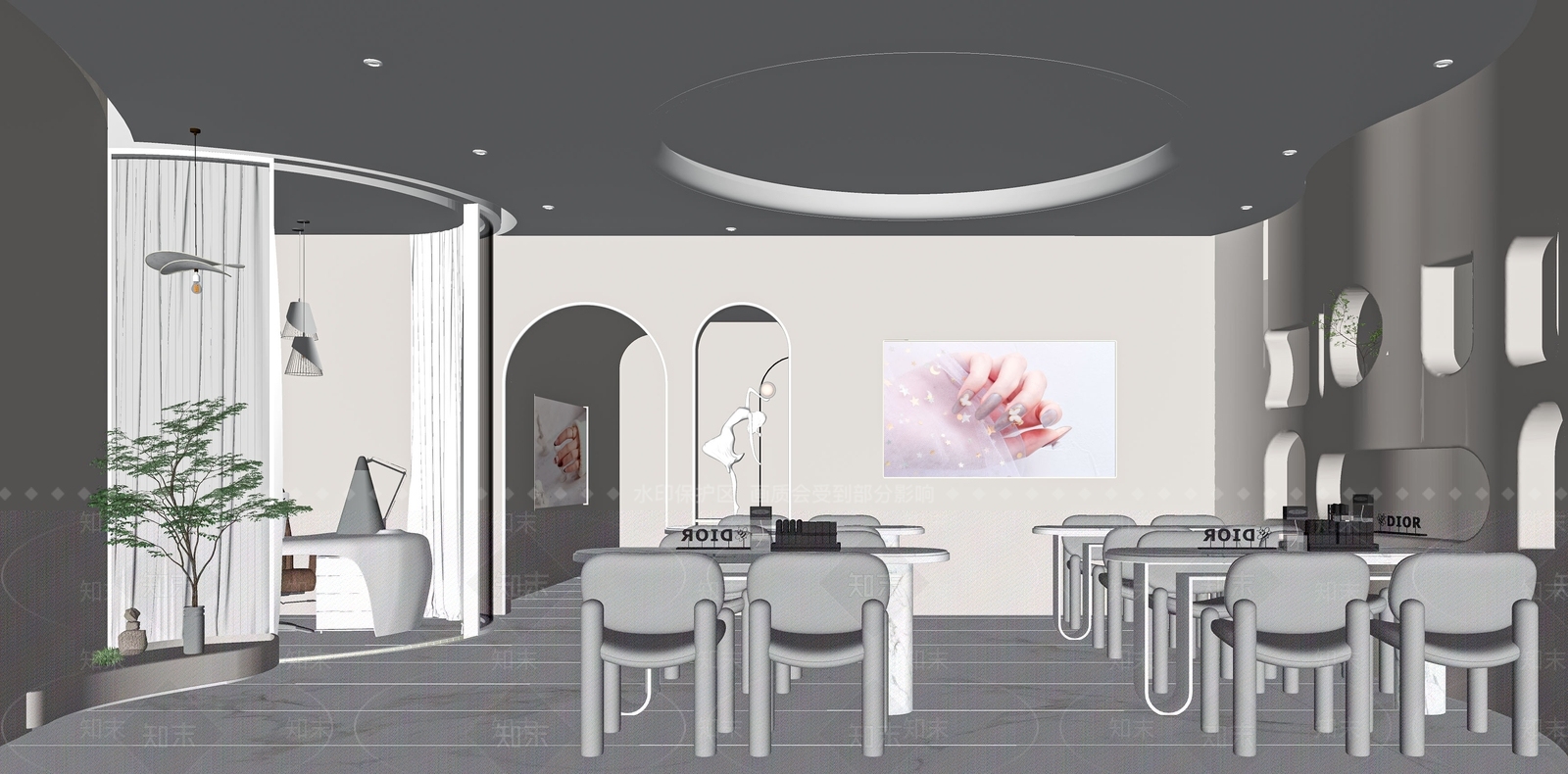 侘寂美甲店SU模型下载【ID:1115678184】