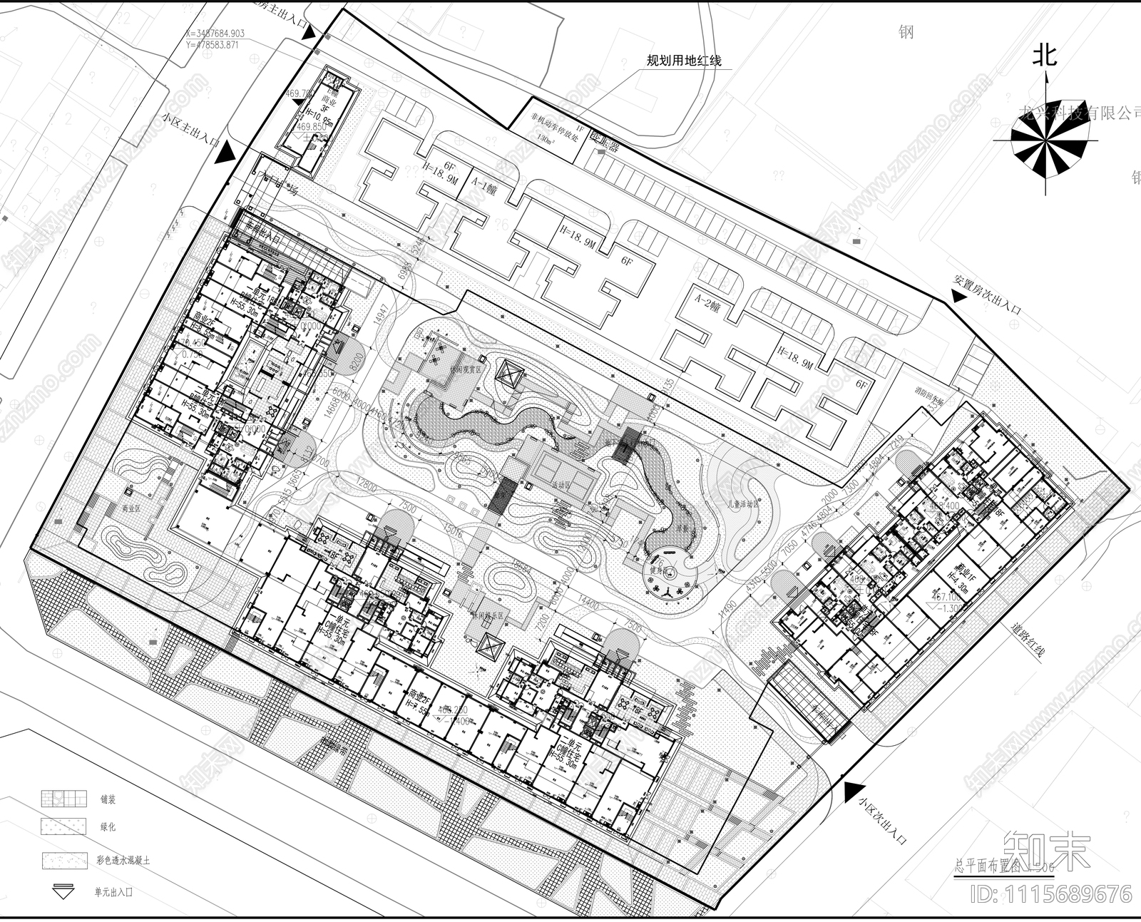 居住区景观施工图cad施工图下载【ID:1115689676】