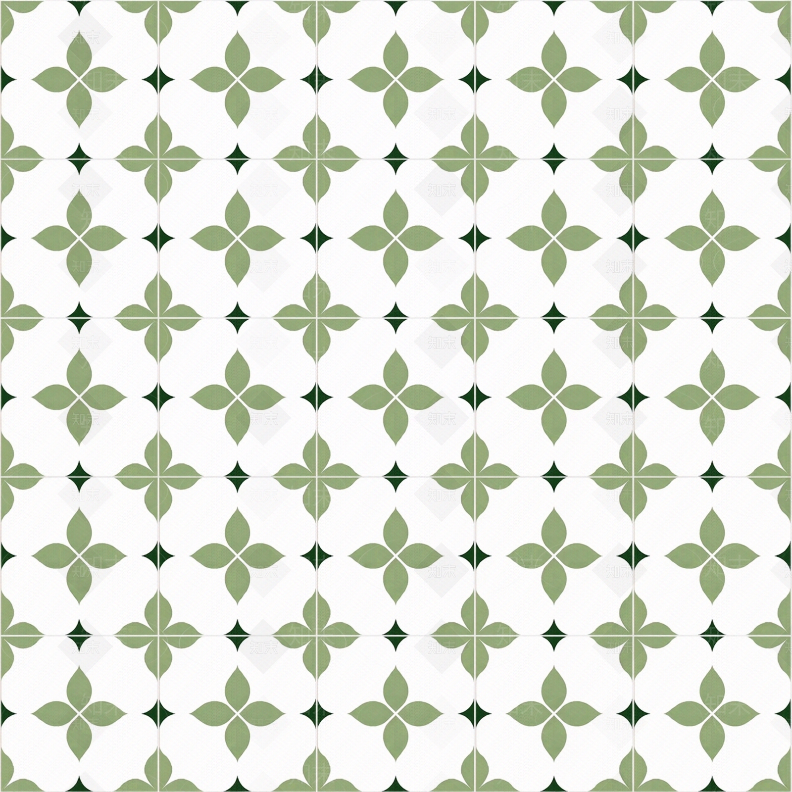 小清新绿色图案花砖贴图下载【ID:1195361060】