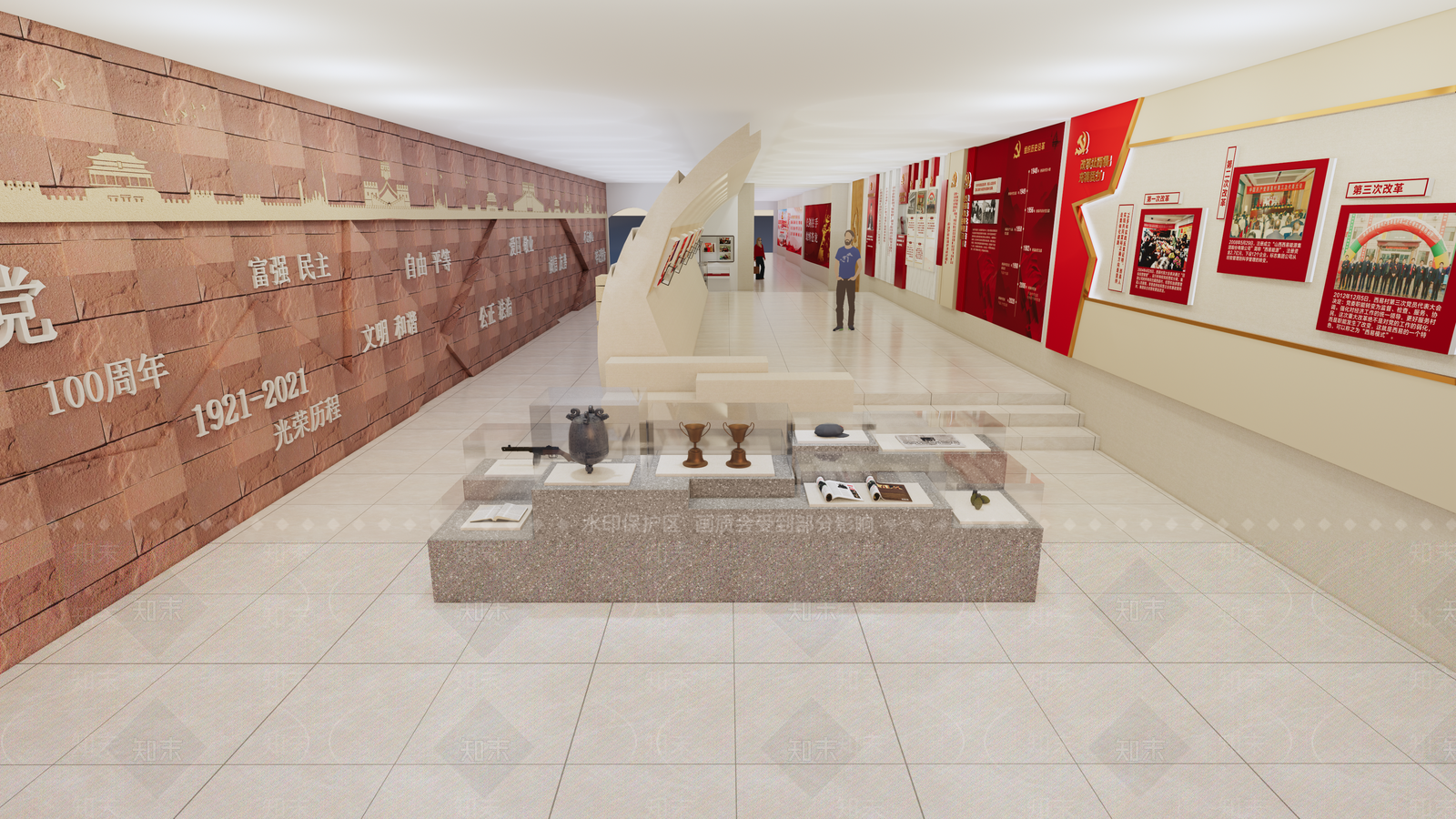 现代党建展厅SU模型下载【ID:1115696696】