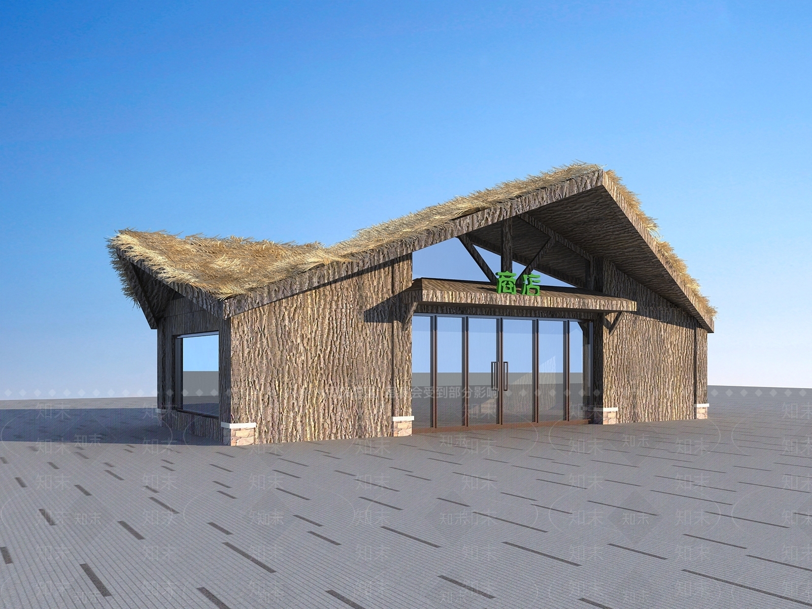 中式公园商店3D模型下载【ID:1115697406】