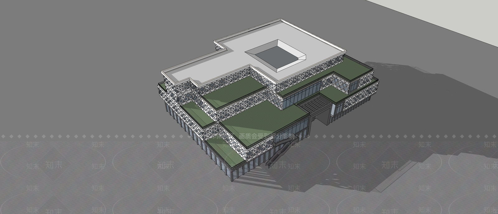 现代图书馆SU模型下载【ID:1115722335】