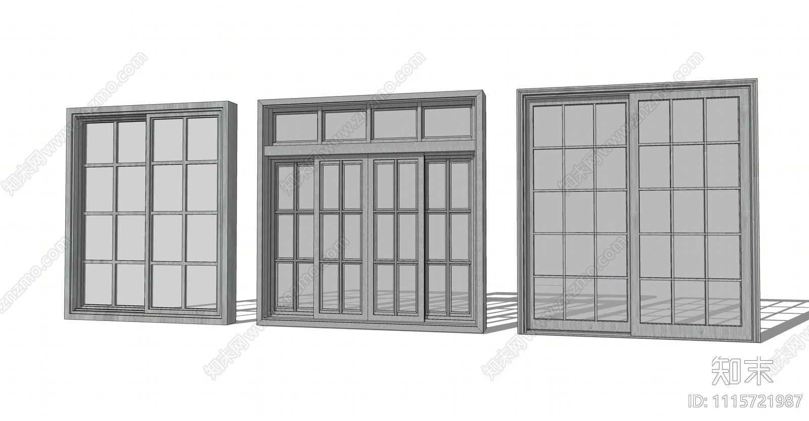 现代窗户组合SU模型下载【ID:1115721987】