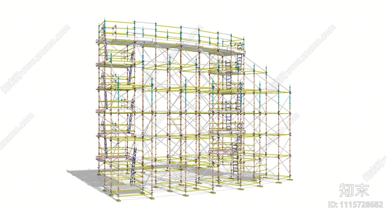 现代建筑脚手架SU模型下载【ID:1115728682】