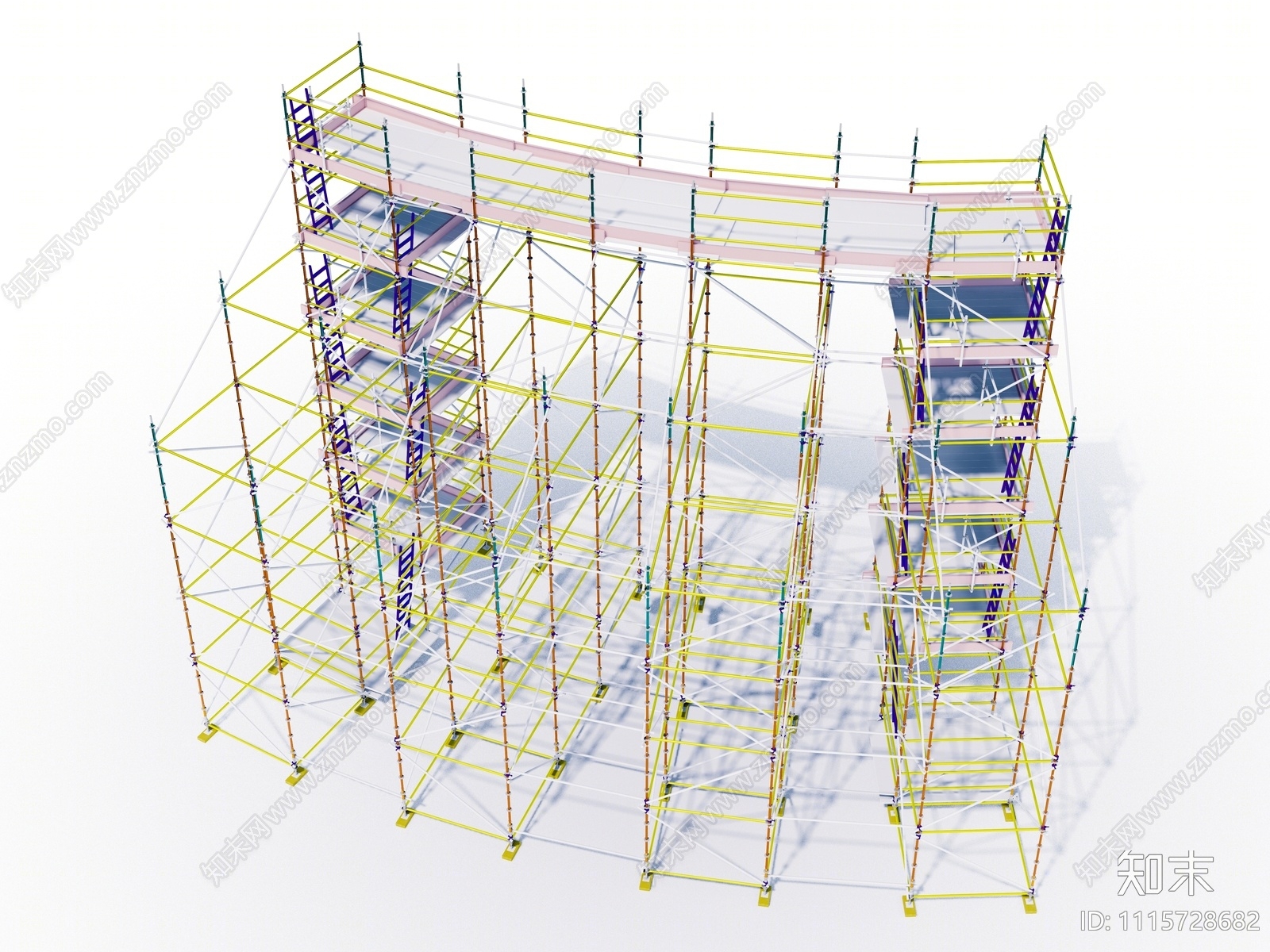现代建筑脚手架SU模型下载【ID:1115728682】