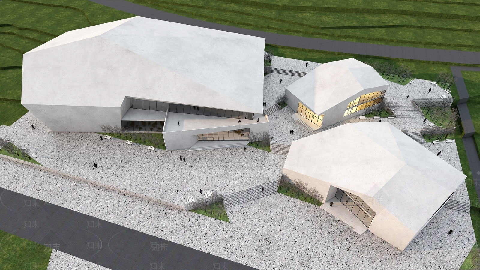 展览馆建筑SU模型精品下载_SketchUp模型_知末网