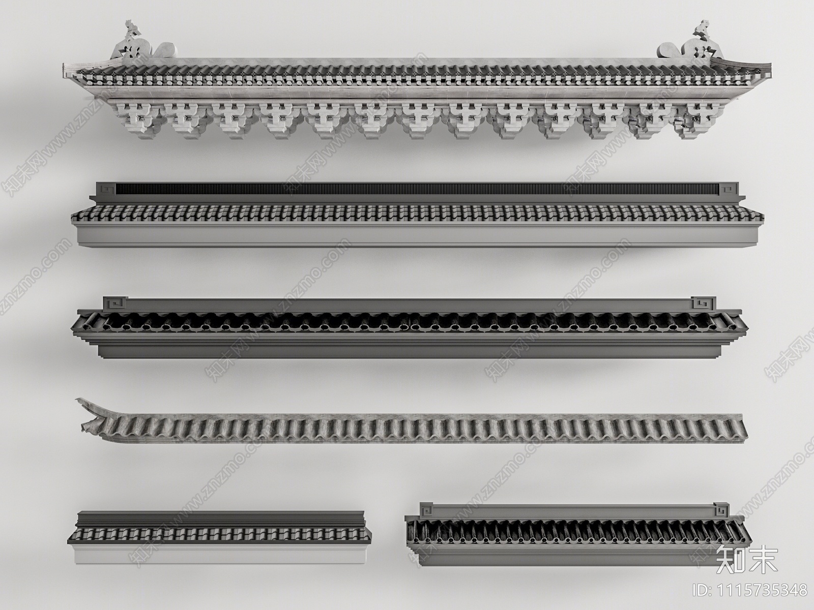 中式屋檐3D模型下载【ID:1115735348】