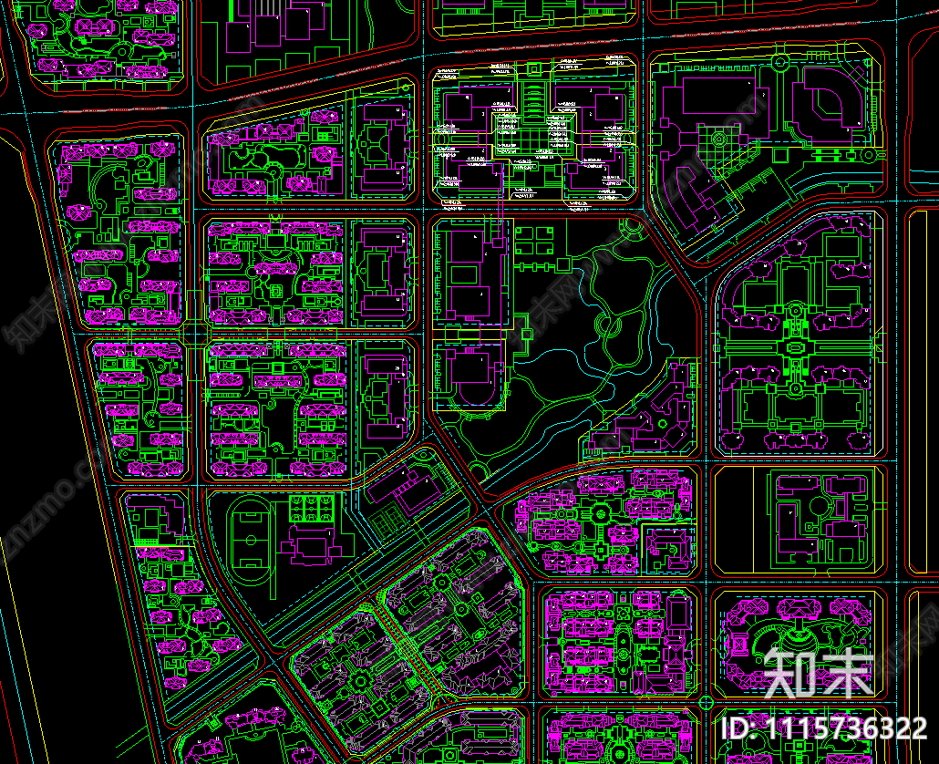 理想之城城市规划平面概念方案施工图下载【ID:1115736322】