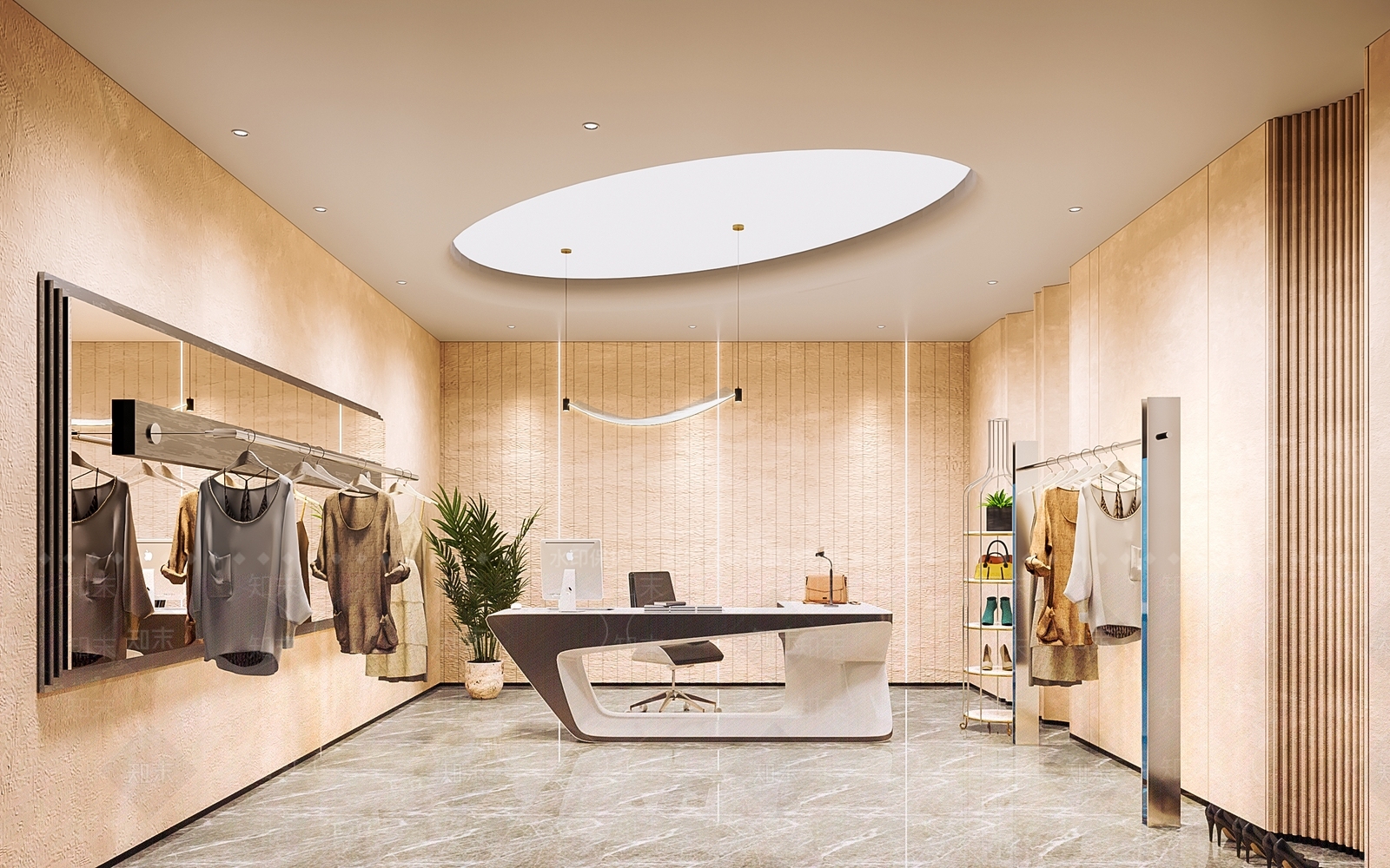现代服装直播间3D模型下载【ID:1115737520】