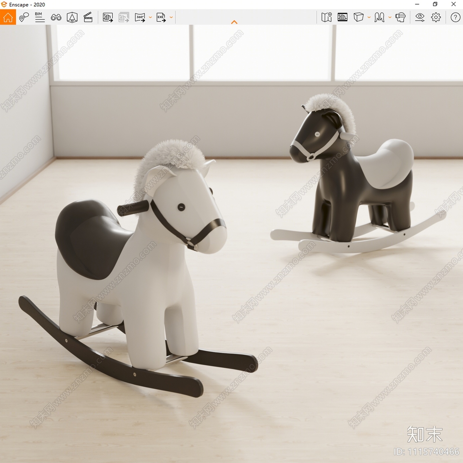 现代木马摇椅3D模型下载【ID:1115740466】