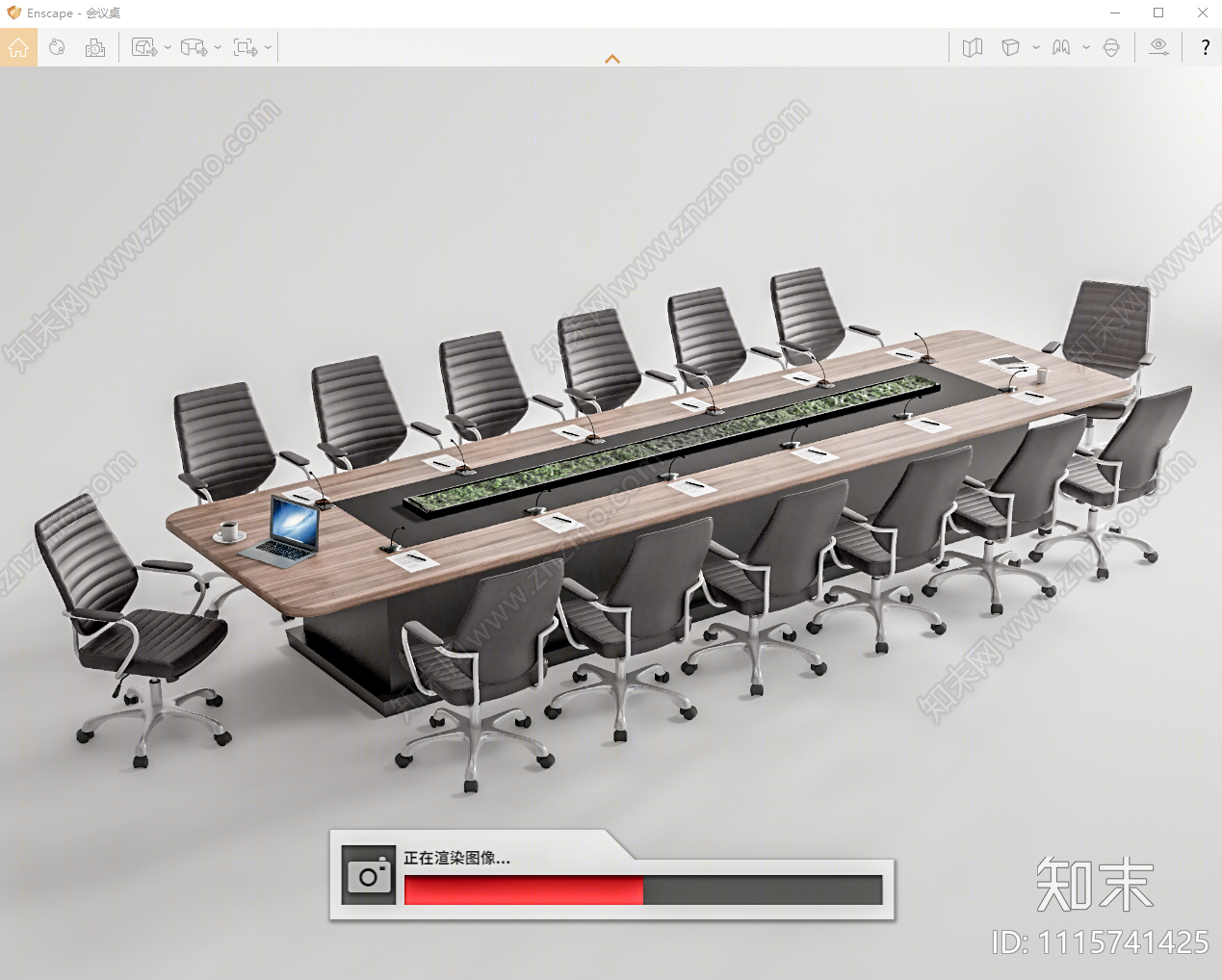 现代会议桌椅SU模型下载【ID:1115741425】