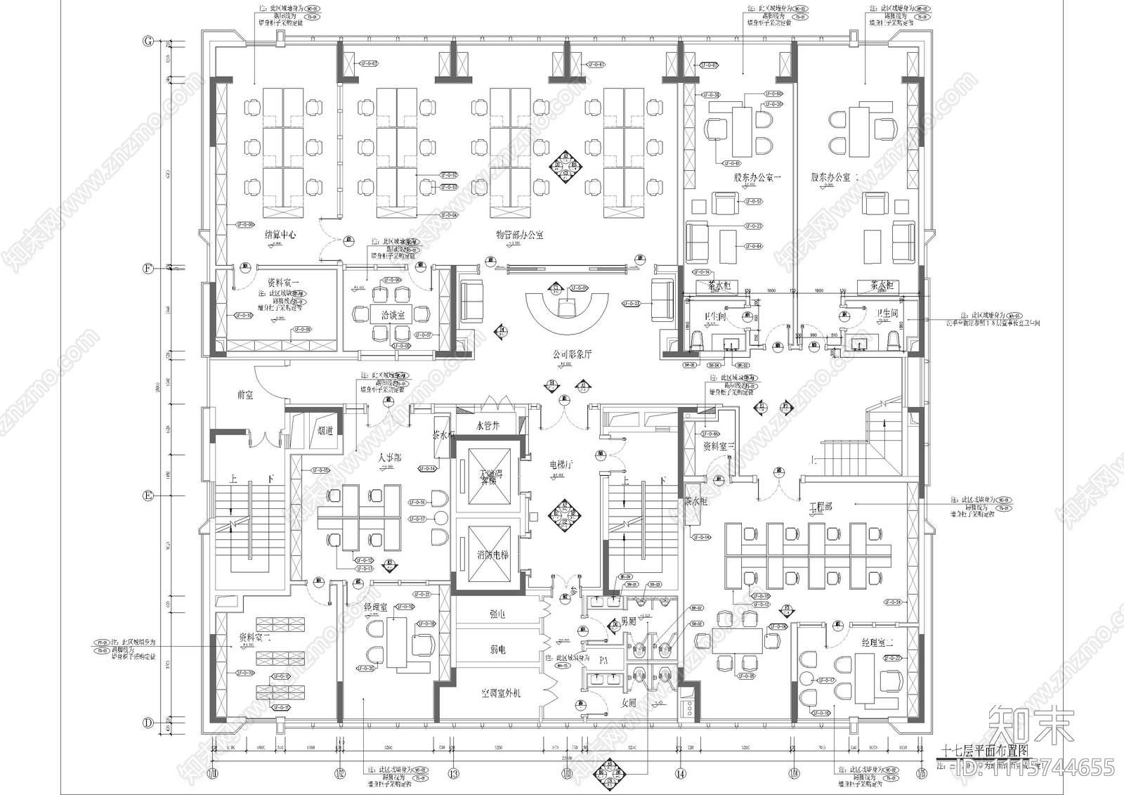 企业会所装饰施工图cad施工图下载【ID:1115744655】